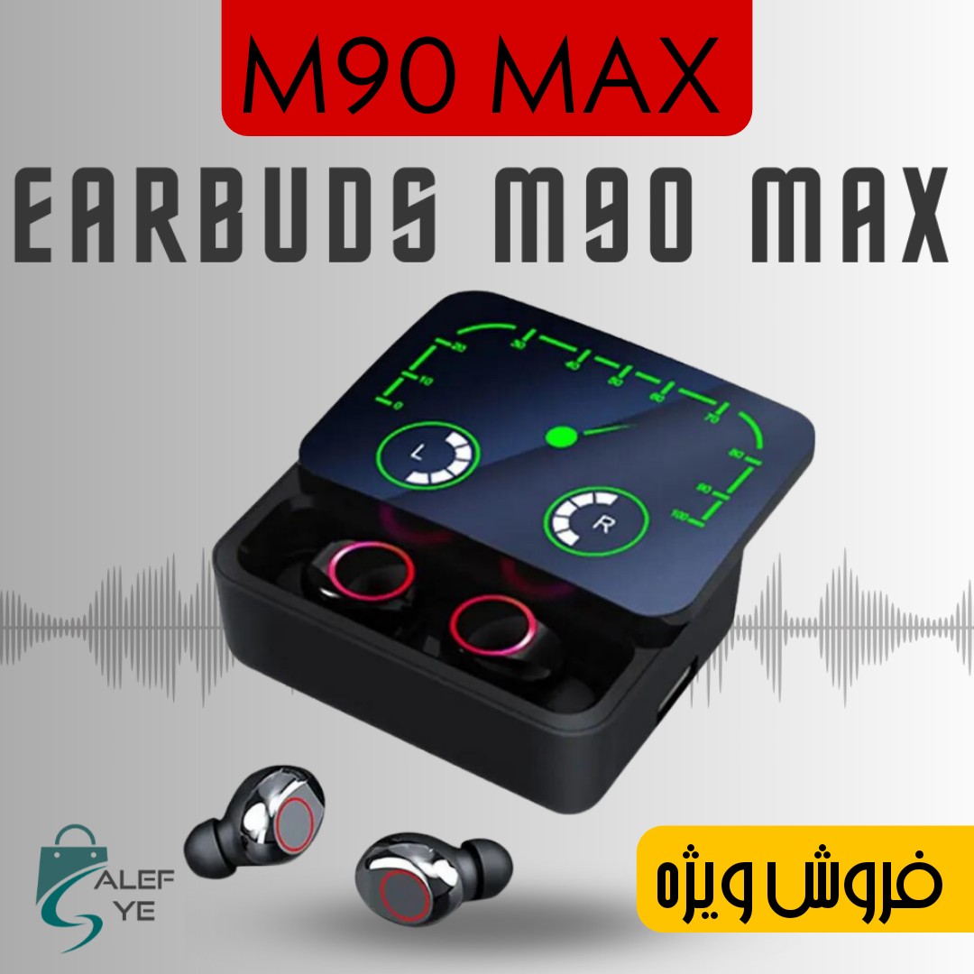 هندزفری بلوتوثی ایرپاد و پاوربانک M90 MAX اورجینال اصل کیفیت عالی فروش ویژه