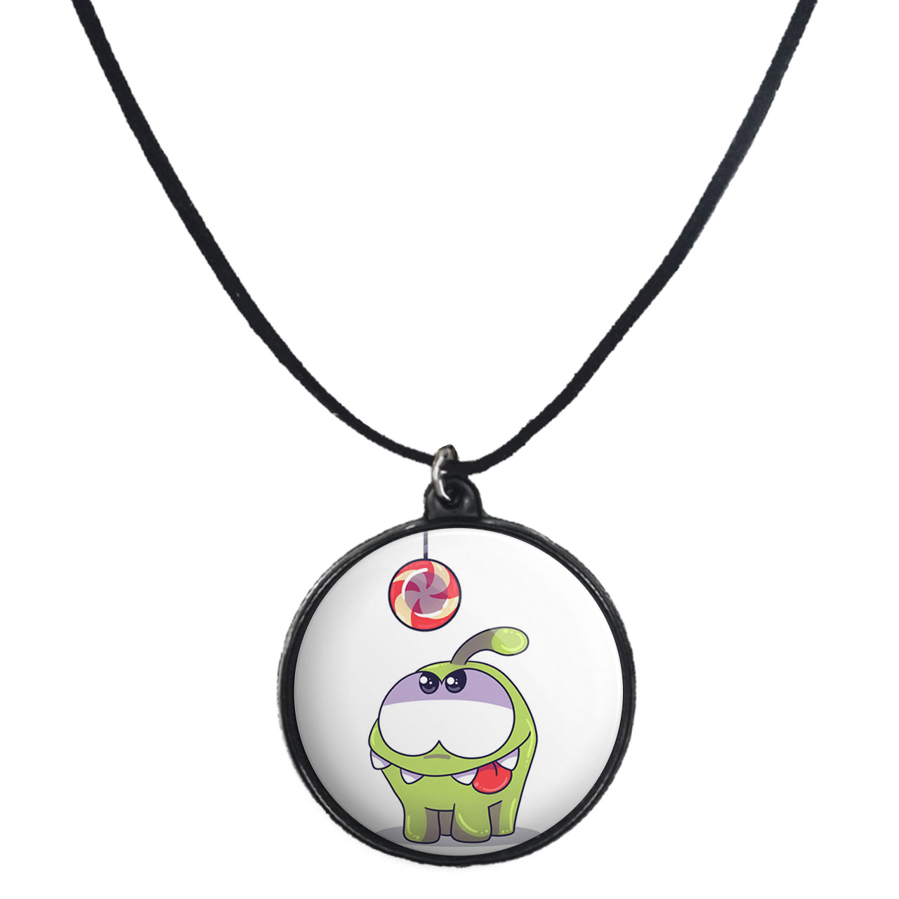 گردنبند پرمانه طرح om nom کد pmb.27673مدل دو طرفه