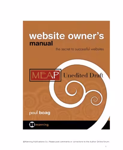 خرید و دانلود نسخه کامل کتاب Website Owner's Manual - Unedited Draft, Meap Edition