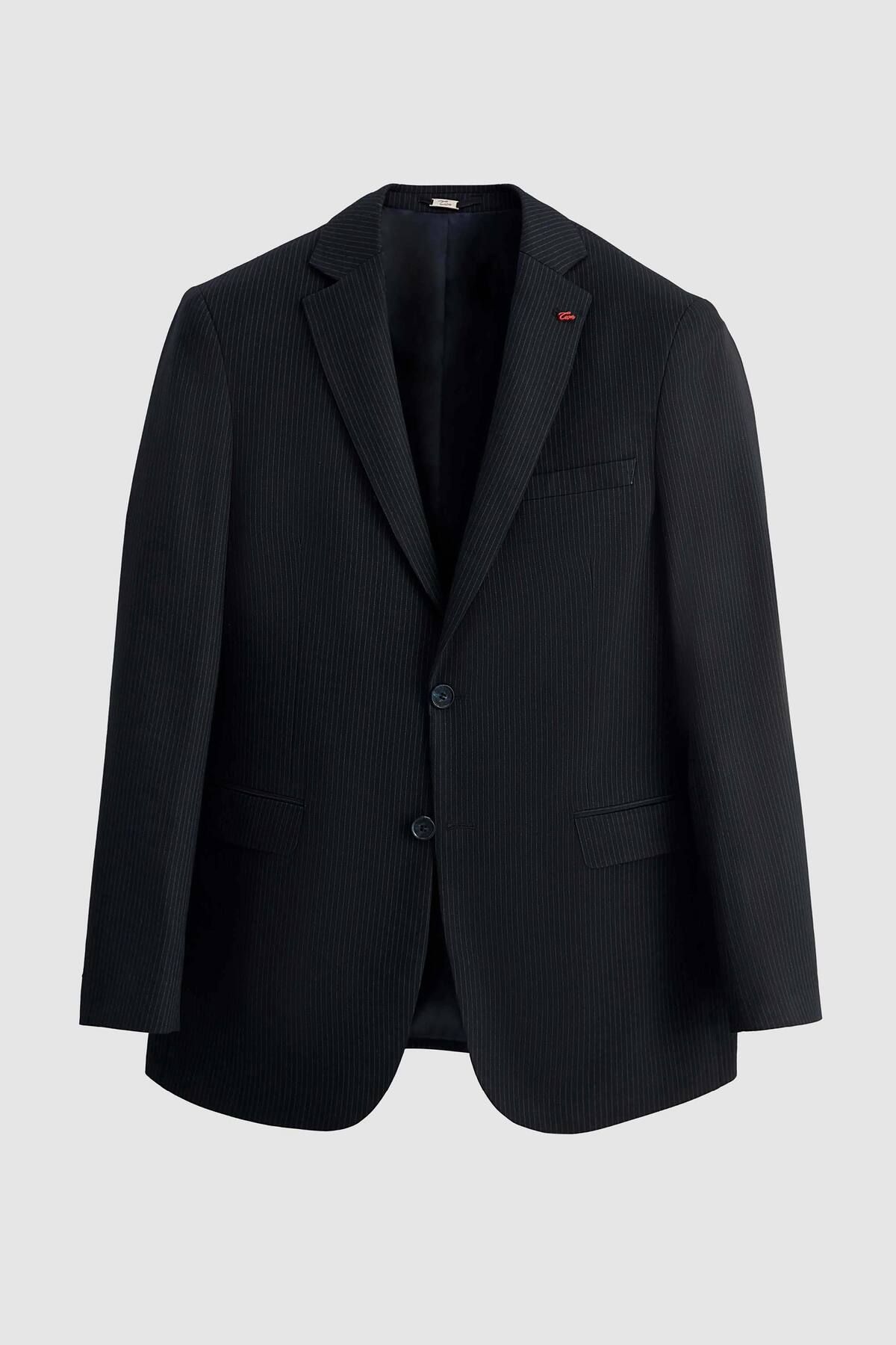 کت وشلوار آبی مردانه SLIM FIT NAVY LINE TEAM با جلیقه TWN