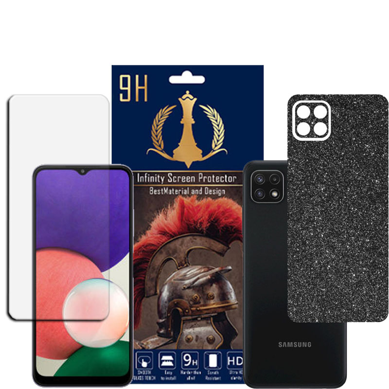 برچسب پوششی اینفینیتی مدل PRO MAX مناسب برای گوشی موبایل سامسونگ GALAXY A22 5G به همراه محافظ صفحه نمایش