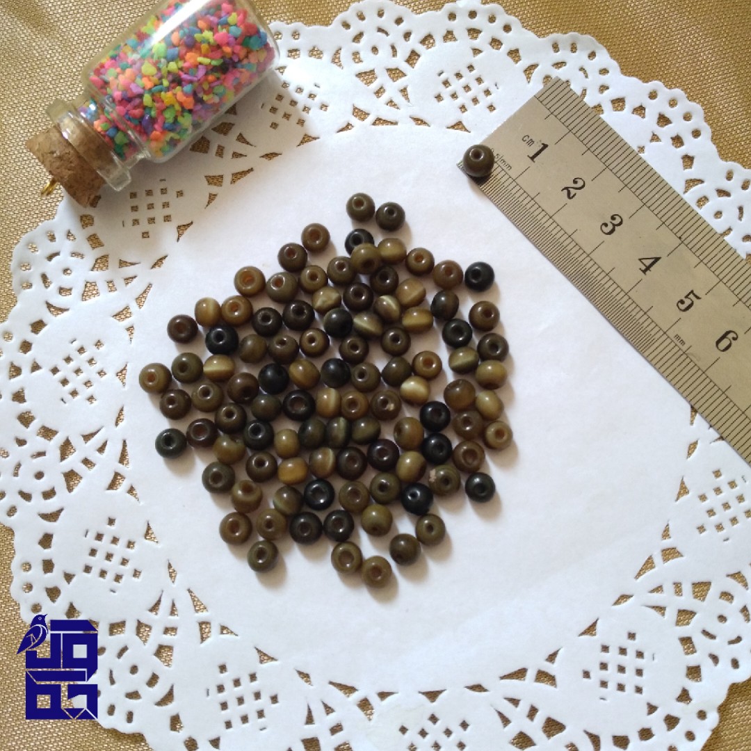 مهره سنگی رنگ زیتونی سایز 5 پک 20 عددی