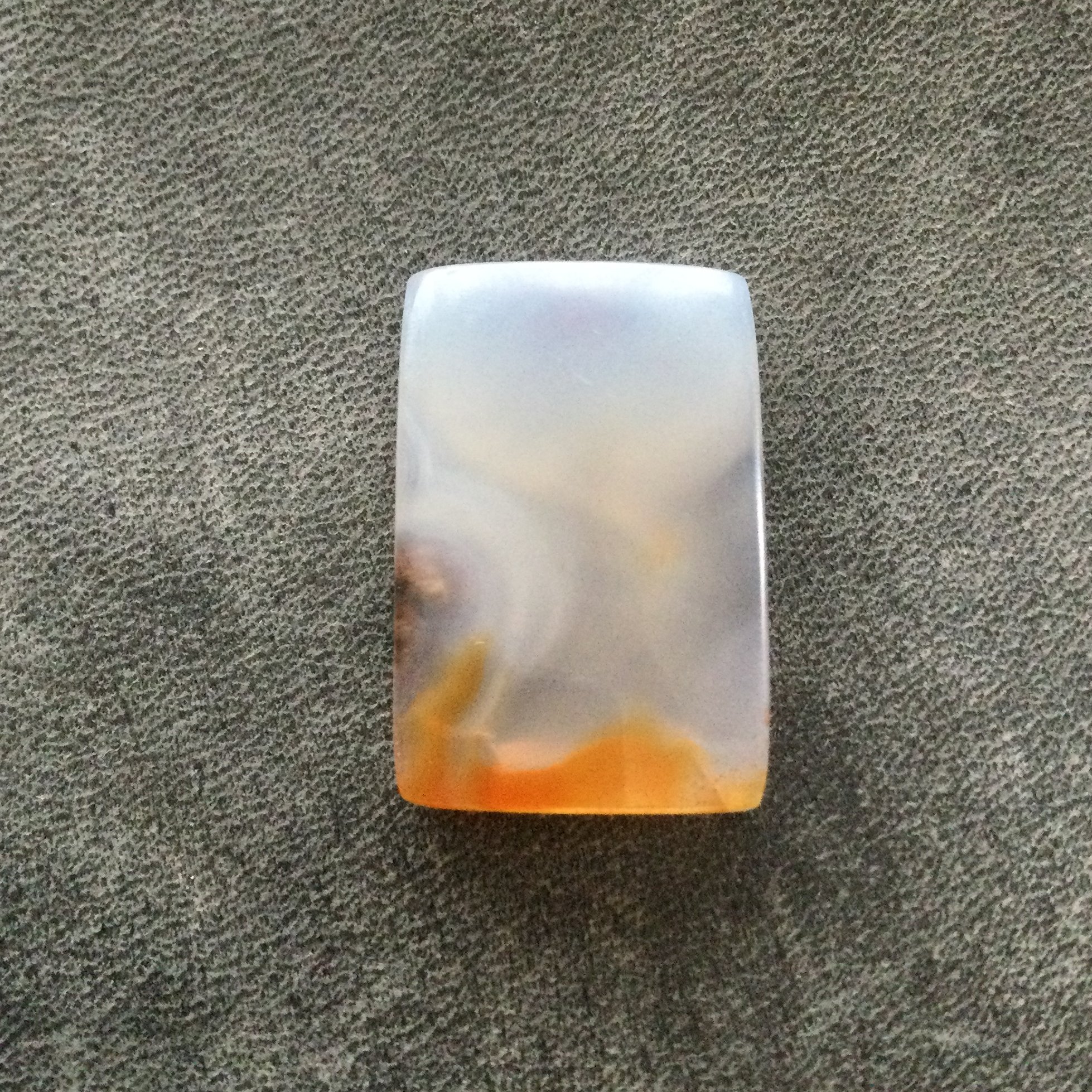 عقیق طبیعی دو رنگ تراش مستطیلی