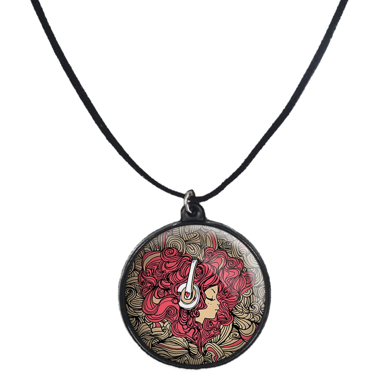 گردنبند پرمانه طرح موزیک کد pmb.8455 مدل دو طرفه