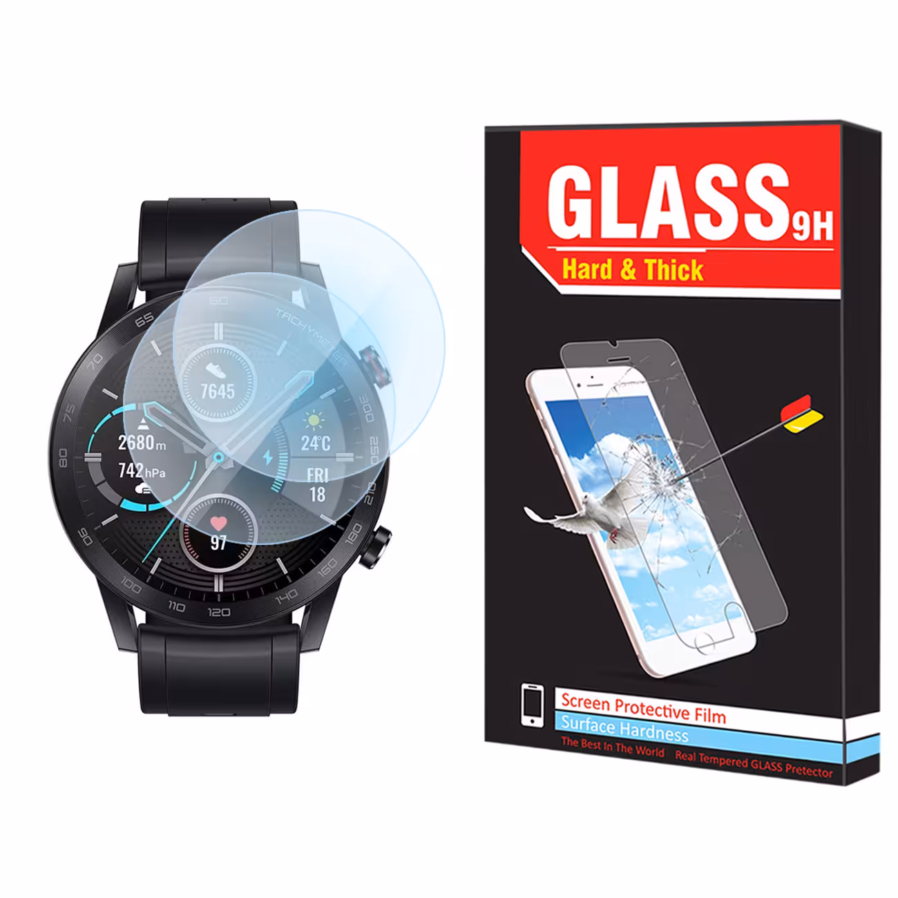 محافظ صفحه نمایش نانو هارد اند تیک مدل NHT مناسب برای ساعت هوشمند آنر Magic Watch 2 46mm بسته دو عددی