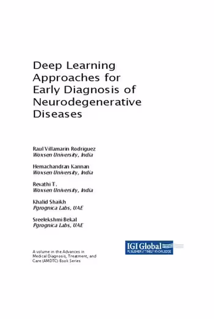 خرید و دانلود نسخه کامل کتاب Deep Learning Approaches for Early Diagnosis of Neurodegenerative Diseases