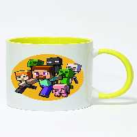 ماگ دسته و داخل رنگی طرح minecraft کد 3538