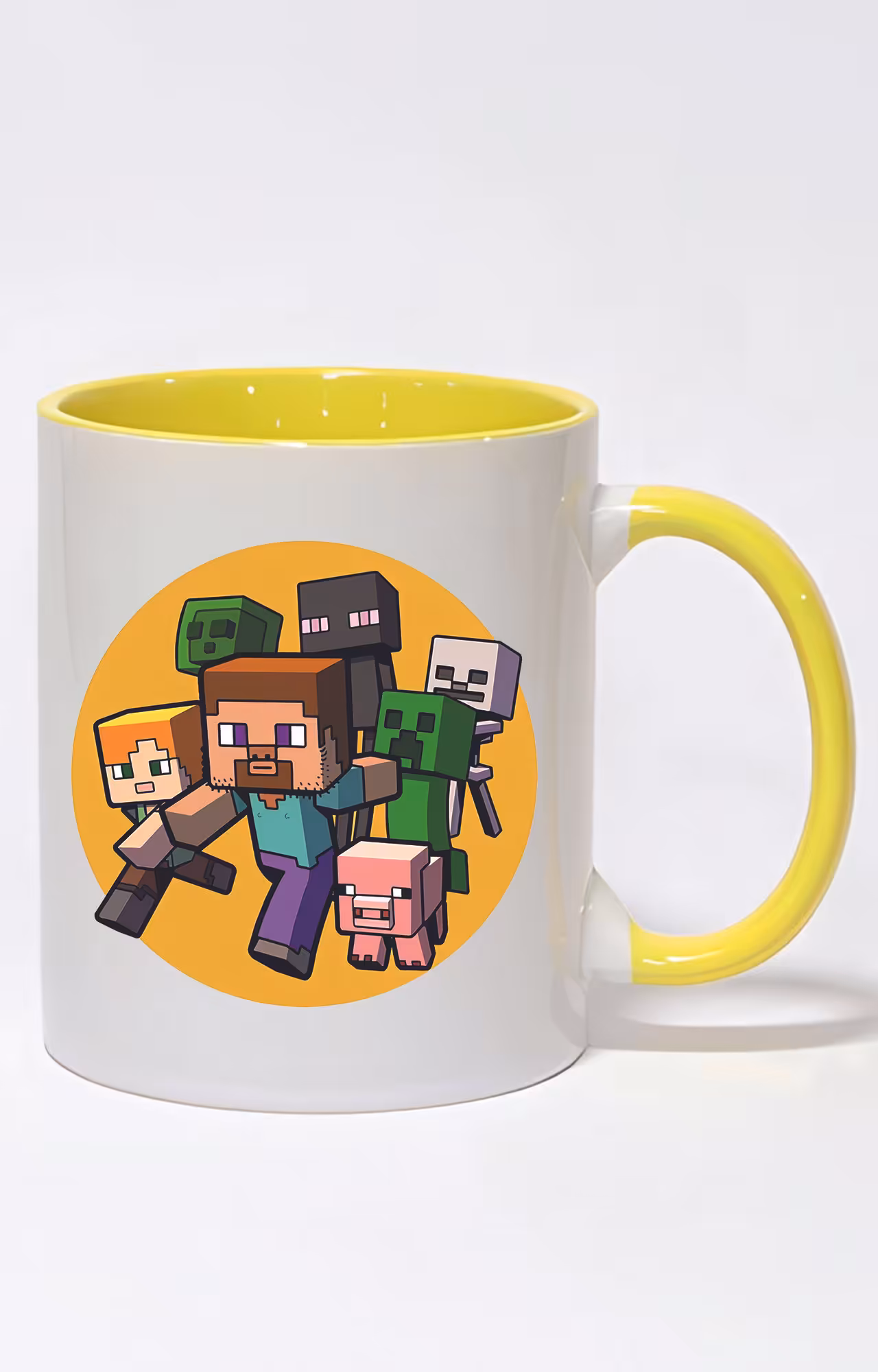 ماگ دسته و داخل رنگی طرح minecraft کد 3538