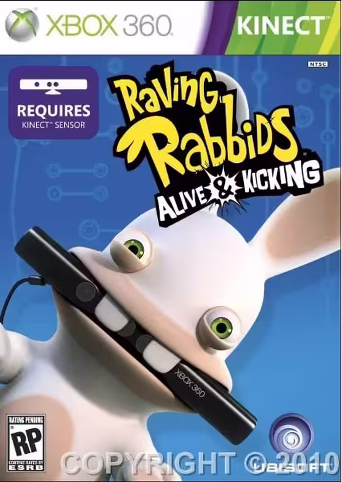 بازی کینکت کنسول Xbox360 raving rabbids alive & kicking