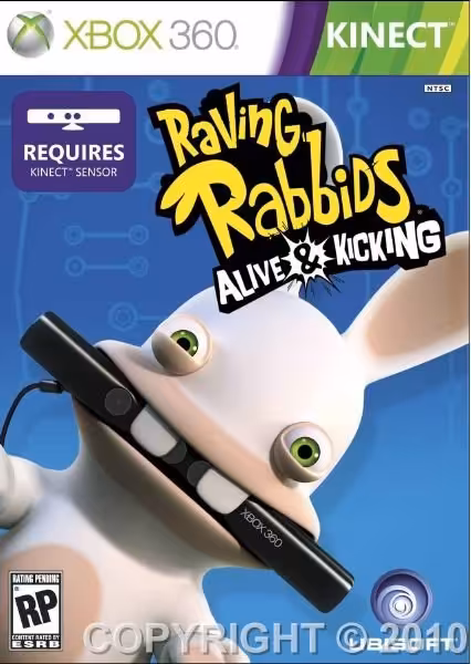 بازی کینکت کنسول Xbox360 raving rabbids alive & kicking