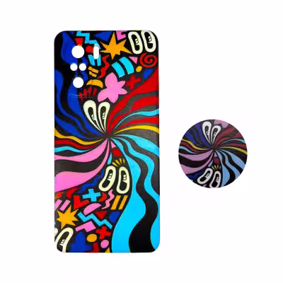 کاور مدل سیلیکونی مناسب برای گوشی موبایل شیائومی Redmi Note 10 4g به همراه پاپ سوکت