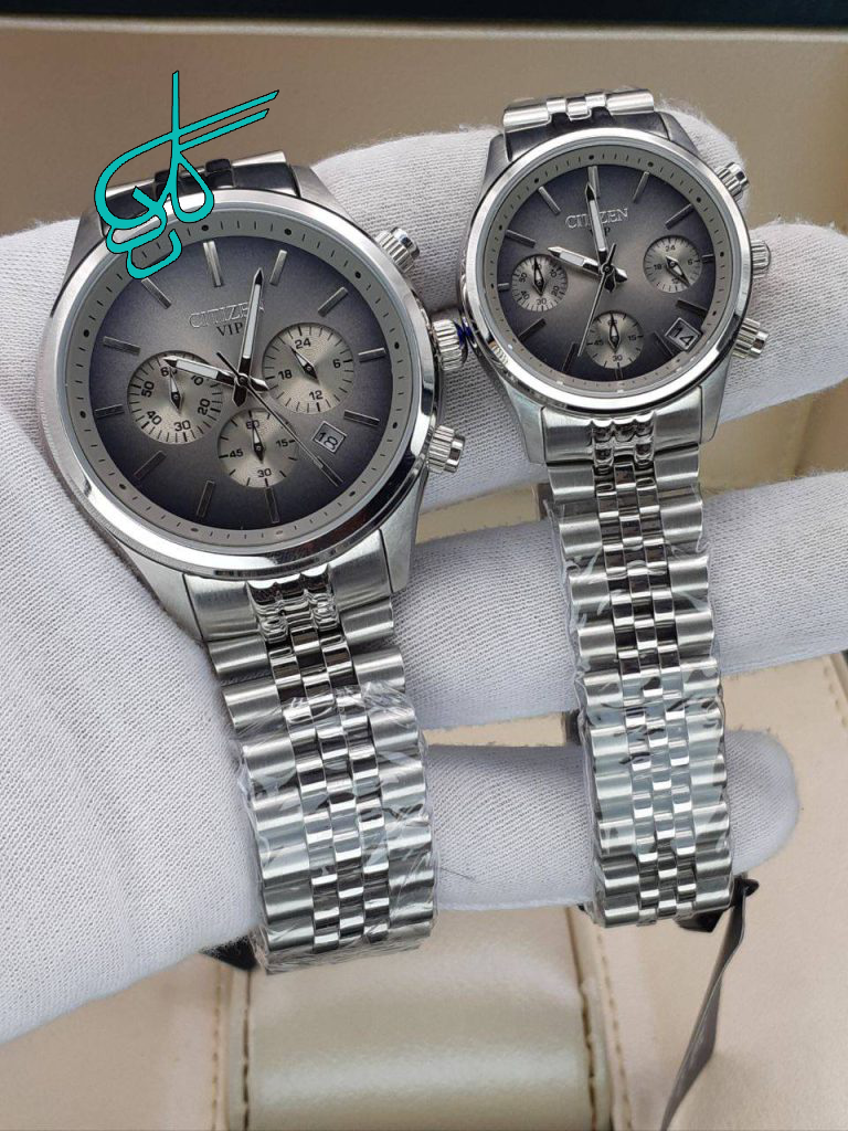 خرید ست ساعت زنانه و مردانه ستیزن سه موتوره فعال موتور ژاپن کیفیت عالی جنس استیل رنگ ثابت کد 2115512 - ردگل