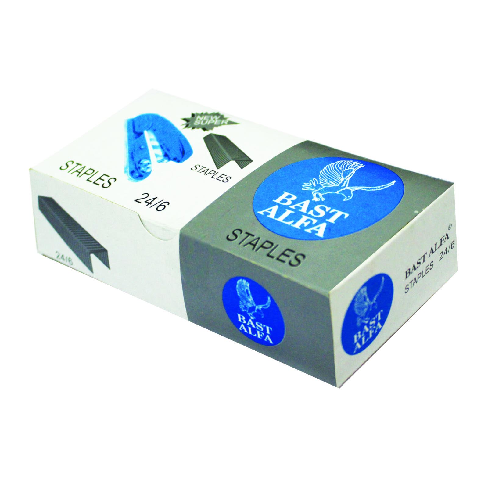 سوزن منگنه بست آلفا کد NEW SUPER سایز 24/6 بسته 10000 عددی