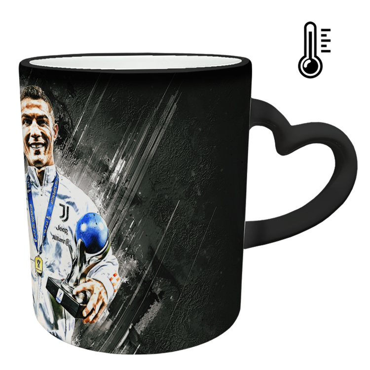 ماگ حرارتی مدل دسته قلبی اکلیلی طرح رونالدو کد 91