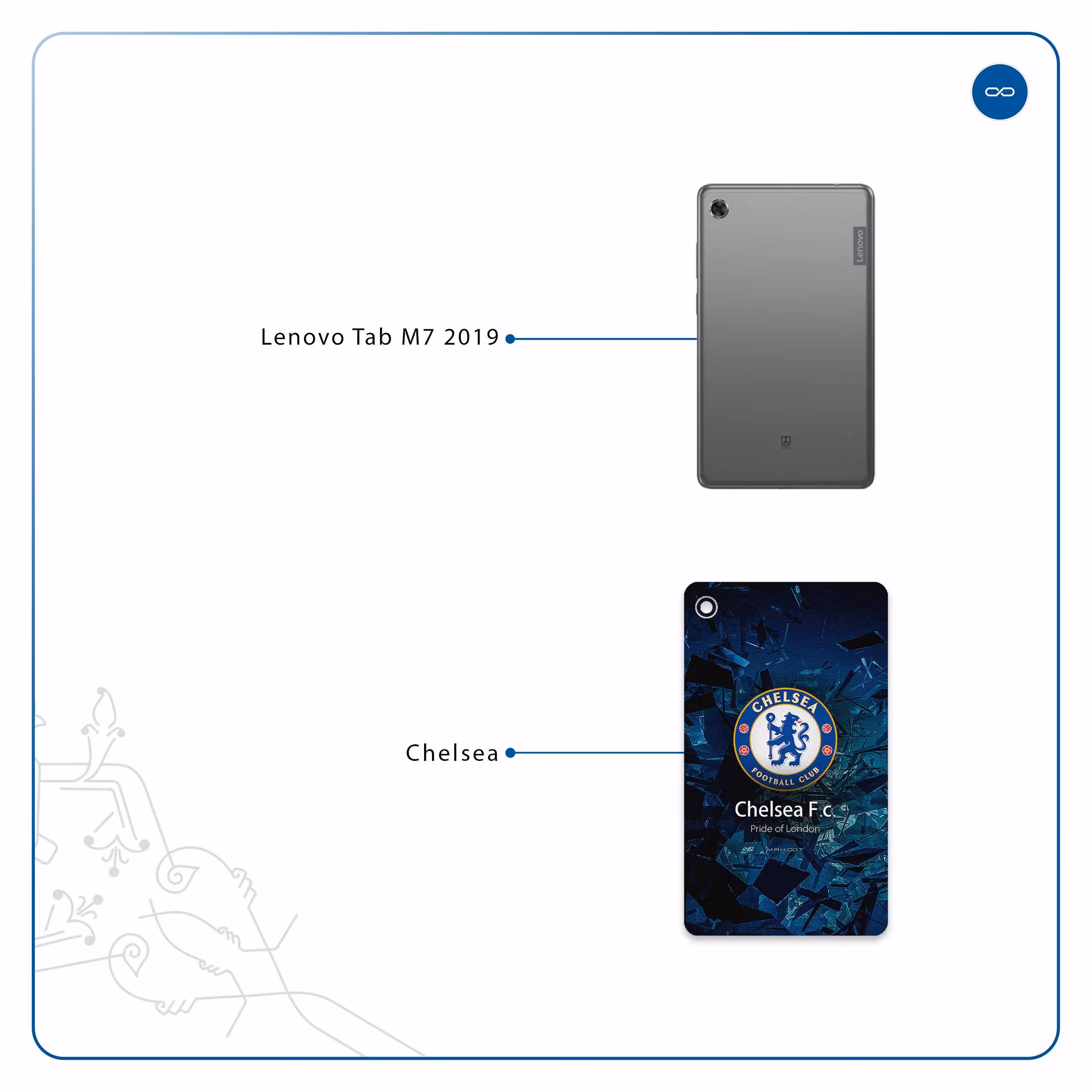 برچسب پوششی ماهوت مدل Chelsea مناسب برای تبلت لنوو Tab M7 2019