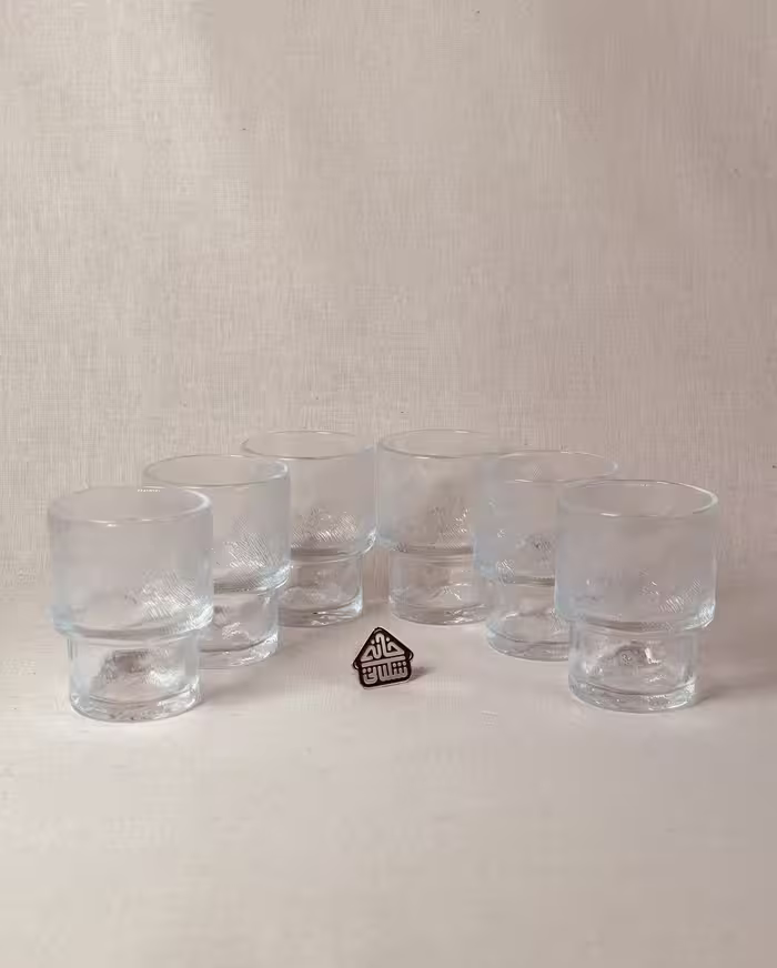 لیوان شیشه ای طرح کریستال کوتاه کد002653
