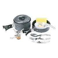 خرید و قیمت ظروف آشپزی و گاز کمپینگ گرین لاین 10in1 Camping Cookware