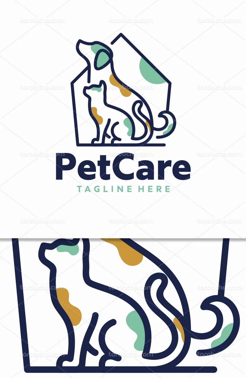 وکتور لوگو مراقبت از حیوانات خانگی | گرافیک با طعم تربچه