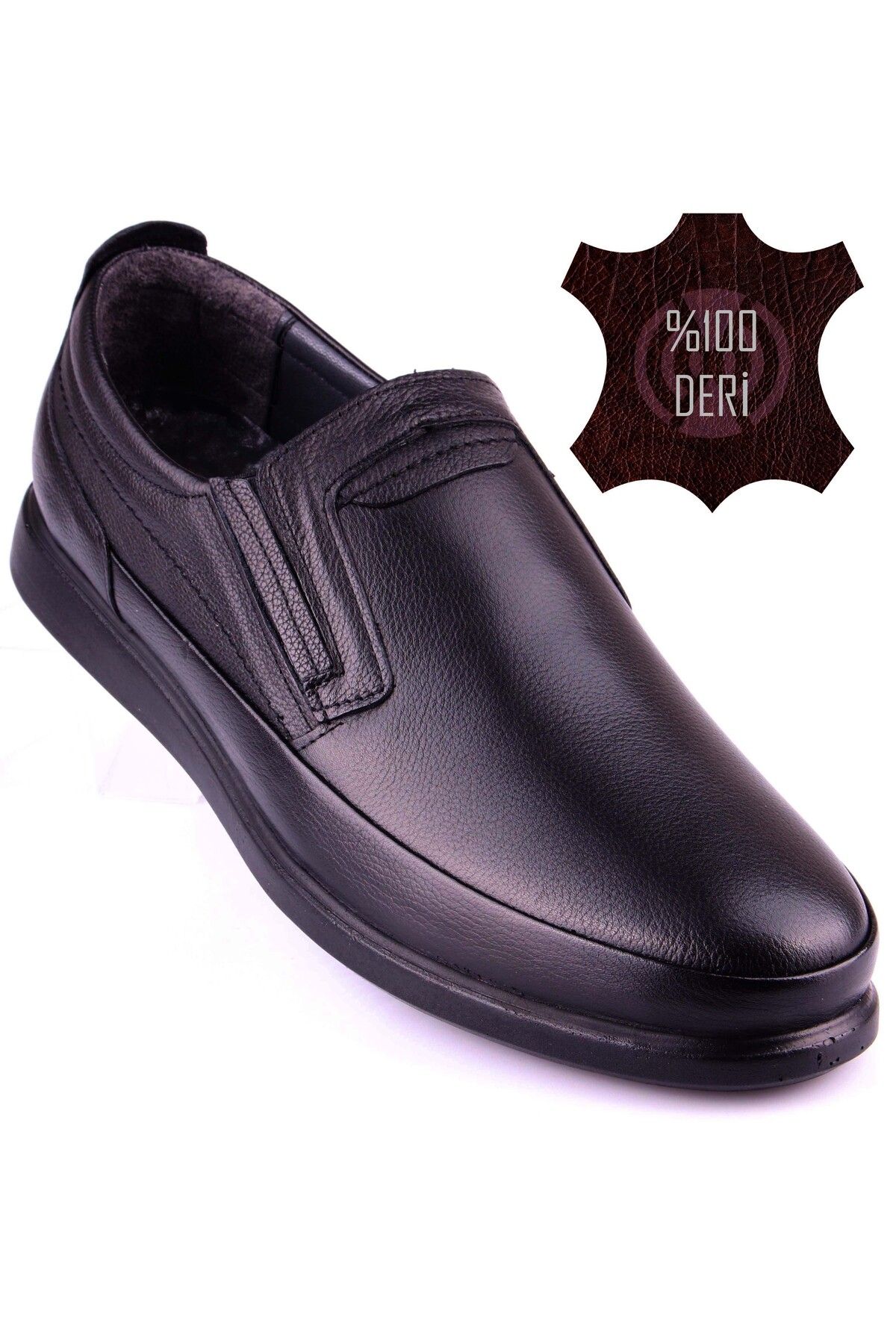 کفش های کژوال مشکی مردانه شماره روزانه ارتوپدی چرمی داخلی DETECTOR