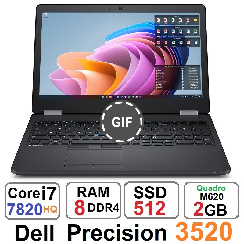 لپتاپ دل Dell Precision 3520 Core i7 7820HQ و SSD 512