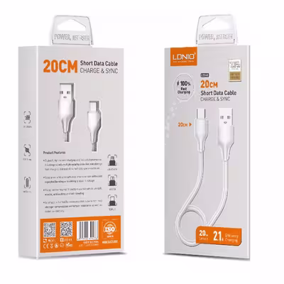 کابل تبدیل USB به USB-C الدینیو مدل LS540 طول 0.2 متر