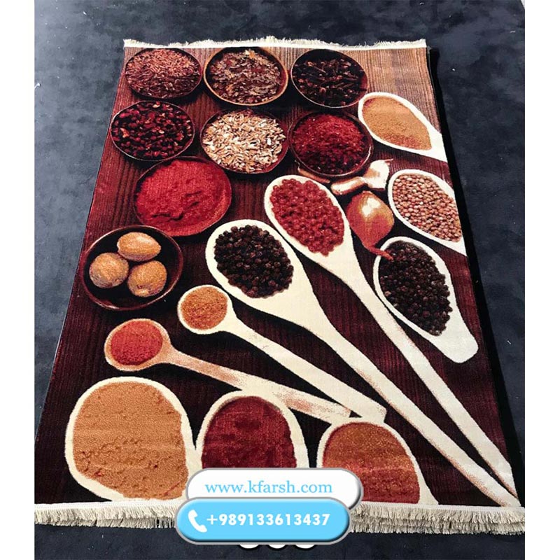 فرش آشپزخانه طرح ادویه جات