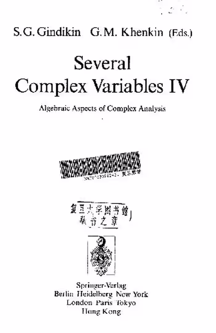 خرید و دانلود نسخه کامل کتاب Several Complex Variables IV: Algebraic Aspects of Complex Analysis