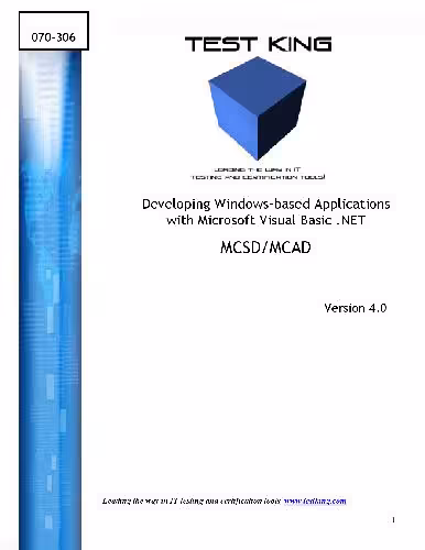 خرید و دانلود نسخه کامل کتاب Visual Basic NET - Developing Windows Based Applications with VB NET
