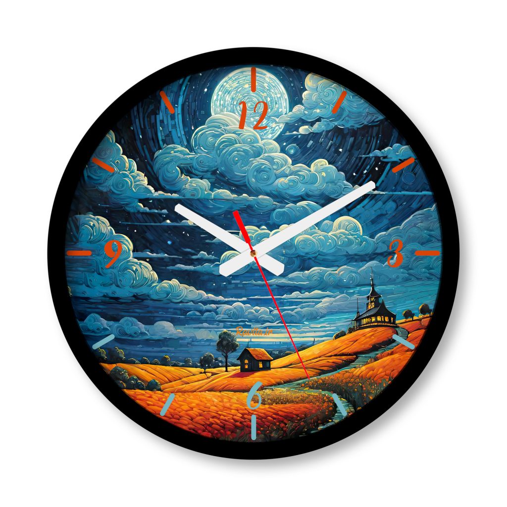 ساعت دیواری بزرگ راویتا طرح نقاشی سبک ون گوک – روستا کد 3556