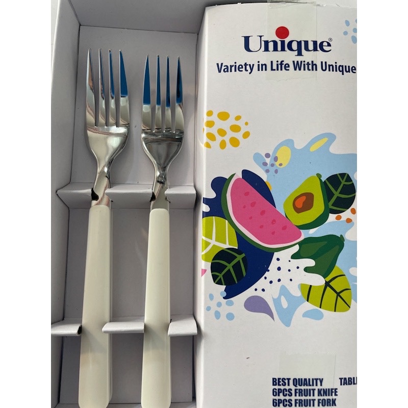 چنگال میوه خوری یونیک مدل UN5855 بسته 12 عددی