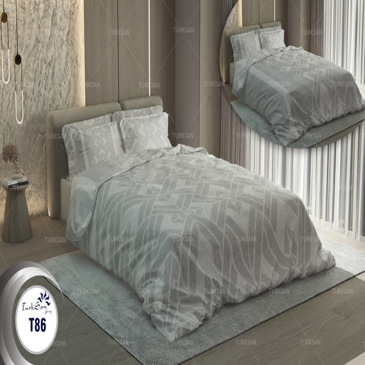 سرویس روتختی ترکسان کد T-86 دونفره 6 تکه