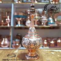تنگ مسی بزرگ نقره کوب ( خاص و زیبا )