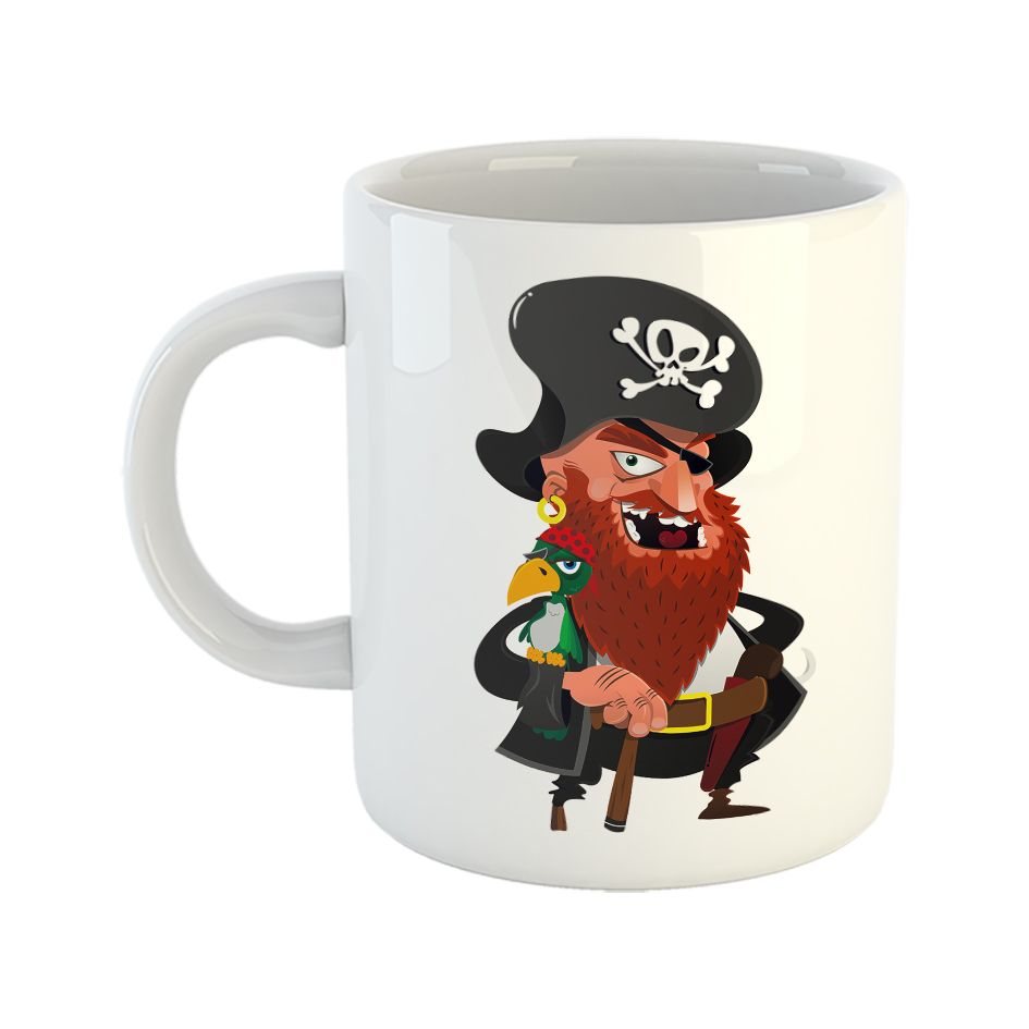 ماگ طرح دزد دریایی و طوطی