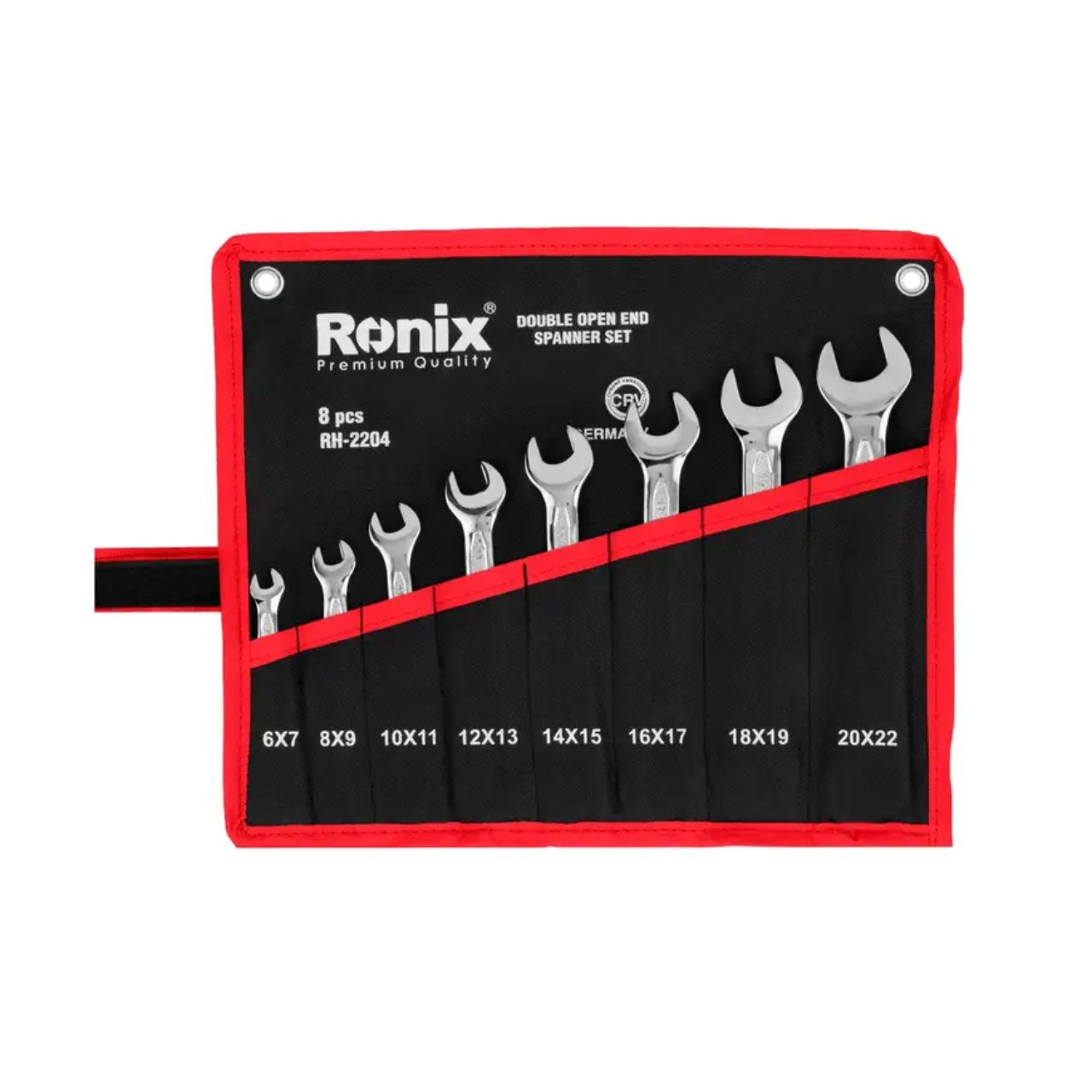 مجموعه آچار سری 8 عددی آچار دو سر تخت کیف دار رونیکس مدل RH-2204