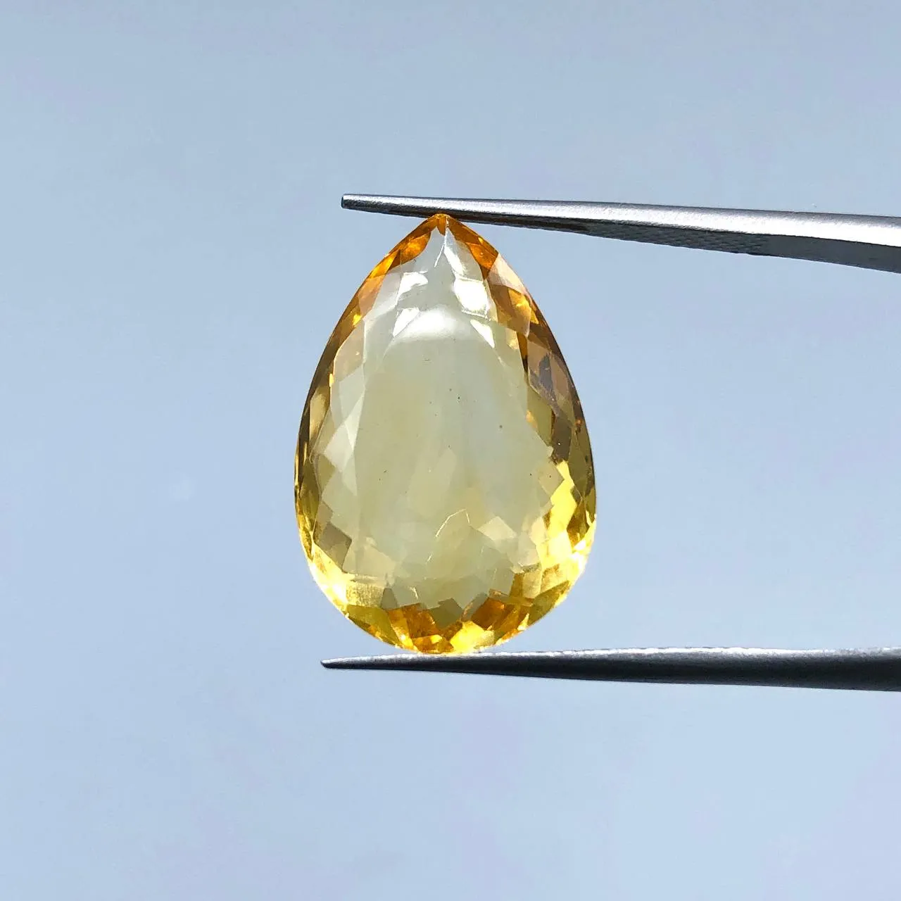 نگین سیترین طبیعی اشکی درشت 250672