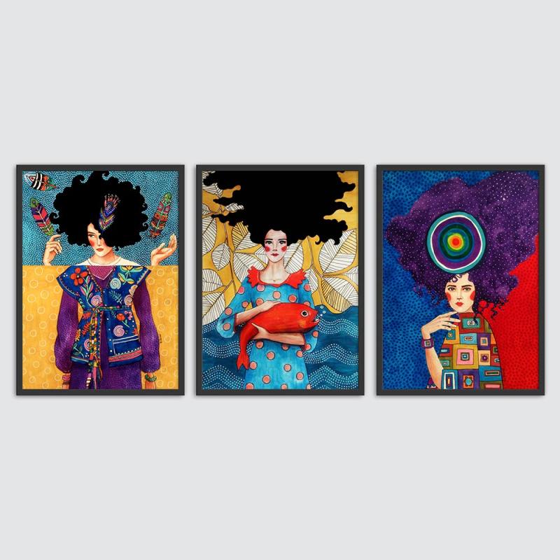 تابلو طرح چهره ام آینه کیست مجموعه 3 عددی