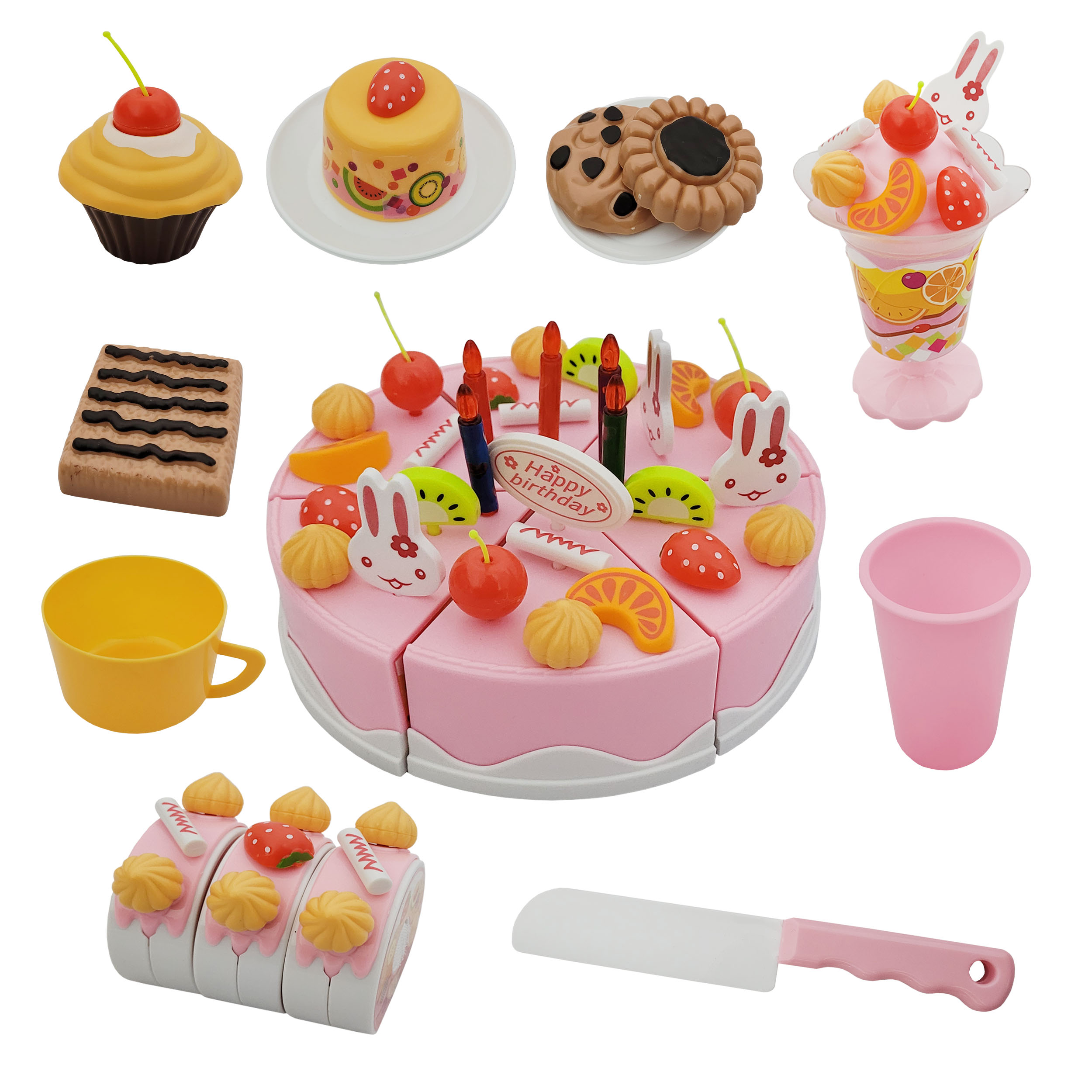 اسباب بازی کیک تولد مدل DIY fruit cake کد 5030 مجموعه 25 عددی