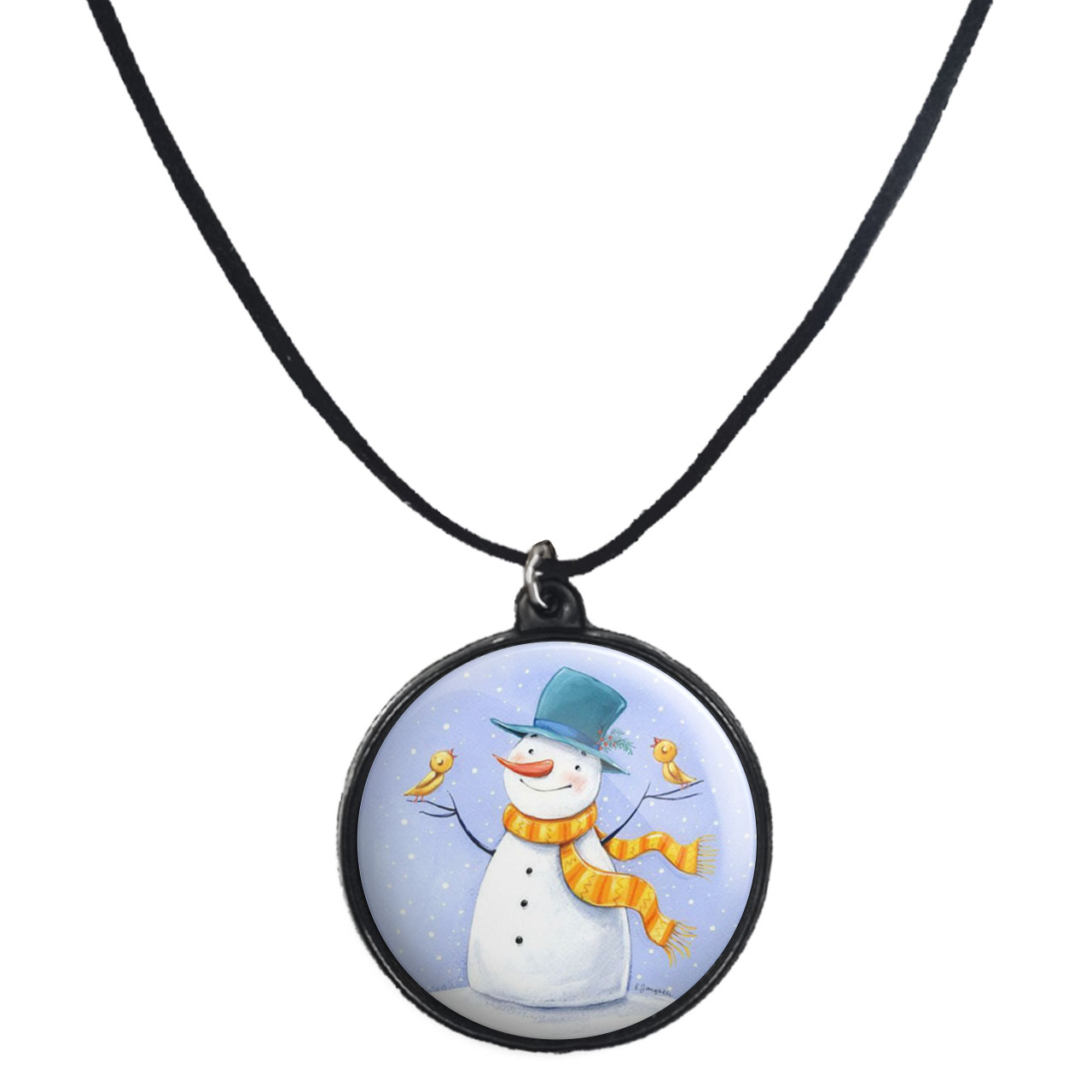 گردنبند پرمانه طرح آدم برفی کد pmb.30389 مدل دو طرفه