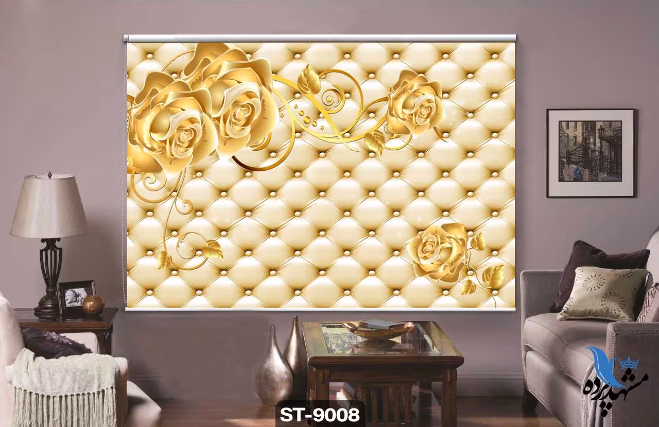 پرده شیدرول تصویری طرح رزکد ST9008