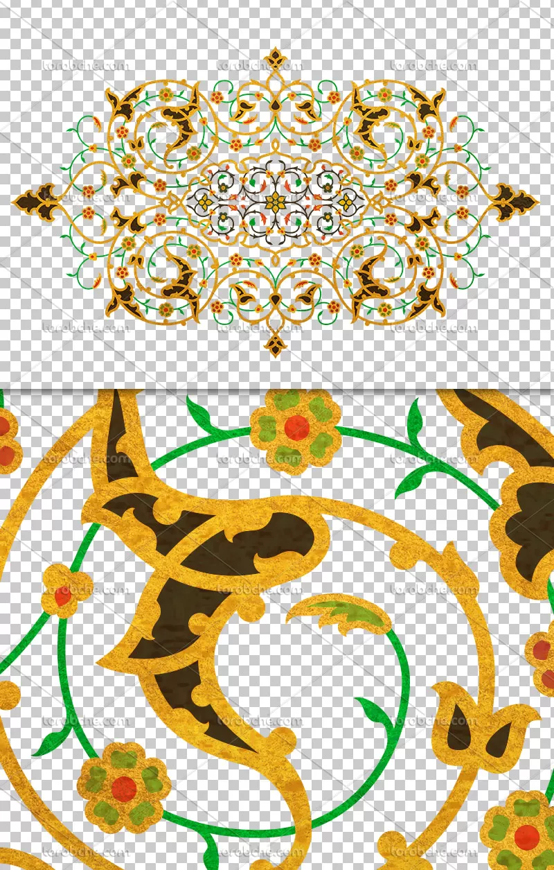 طرح ترنج تذهیب PNG | گرافیک با طعم تربچه