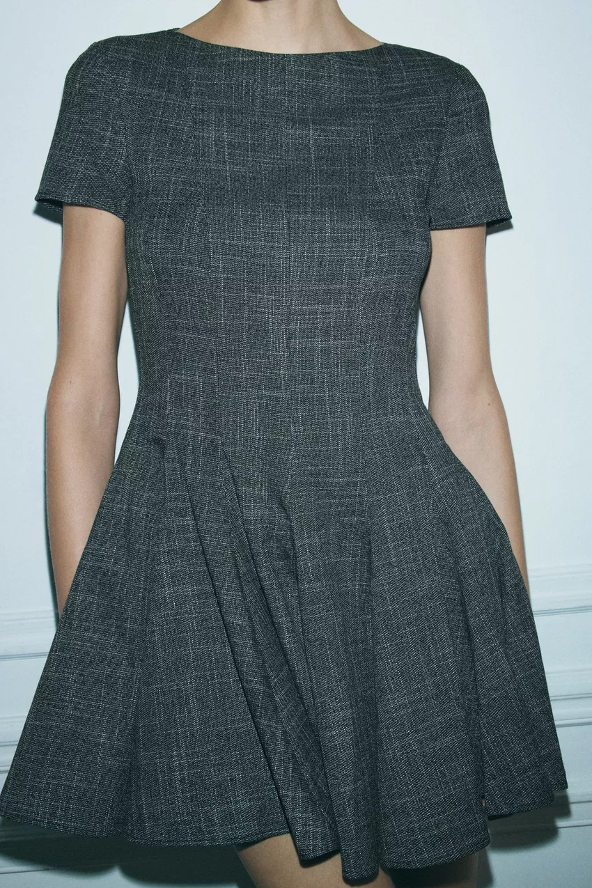 لباس کوتاه زنانه زارا SHORT FLARED DRESS | تهران زارا TehranZara