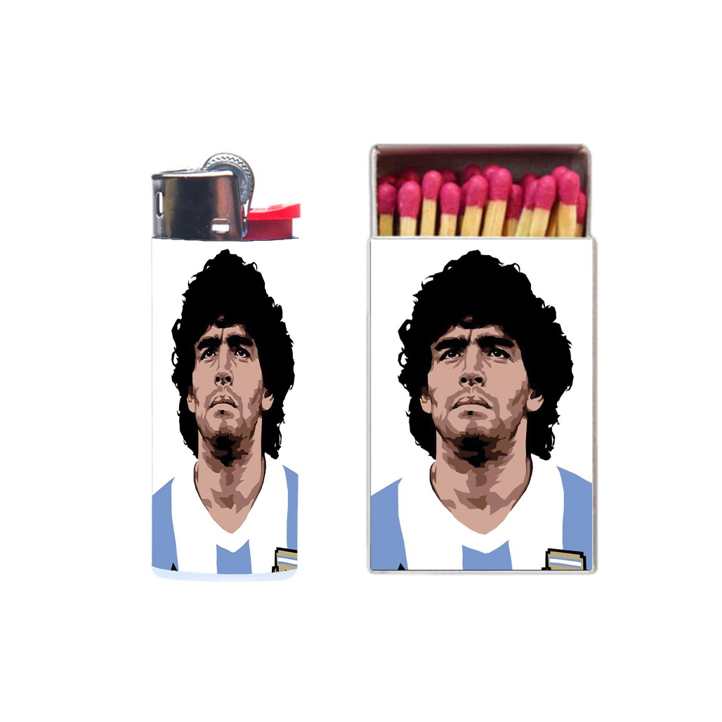 فندک مدل مارادونا کد 1249 به همراه کبریت