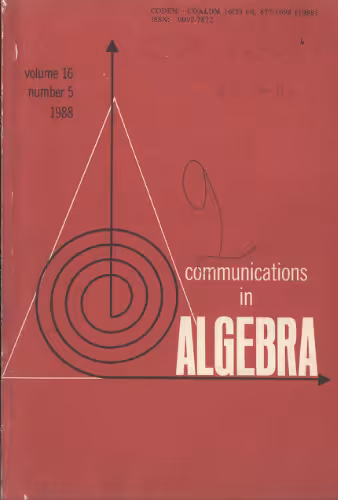 خرید و دانلود نسخه کامل کتاب Communications in Algebra, volume 16, number 5, 1988