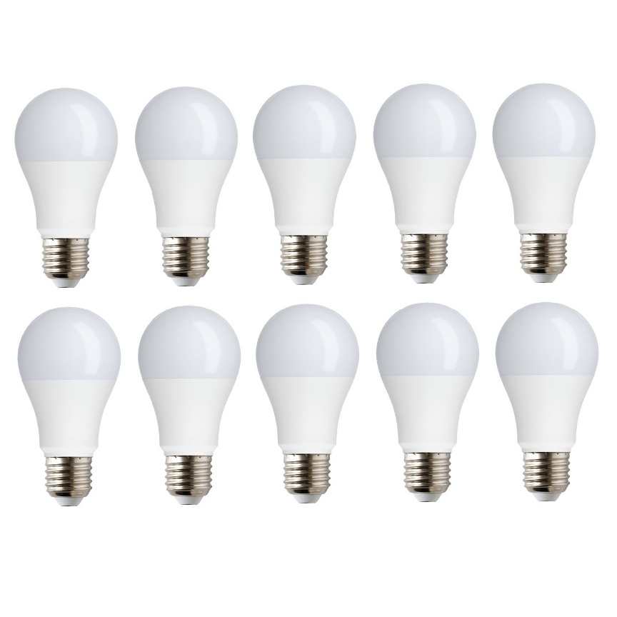 لامپ فوق کم مصرف ال ای دی 10 وات تک تاب مدل حبابی پایه E27 مجموعه 10 عددی