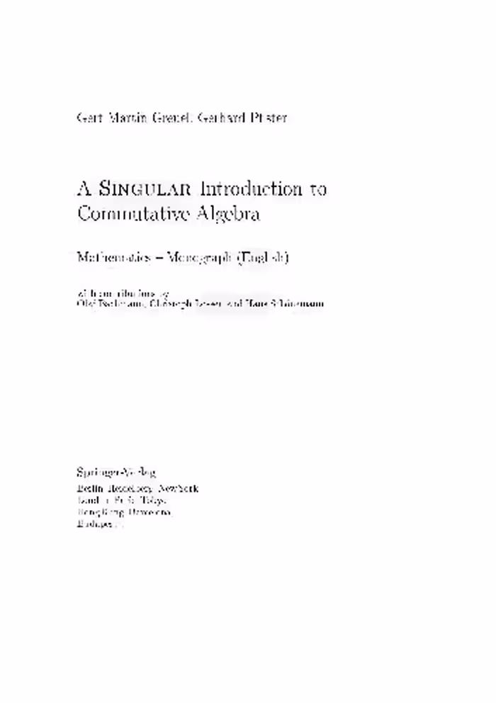 خرید و دانلود نسخه کامل کتاب SINGULAR Introduction to Commutative Algebra