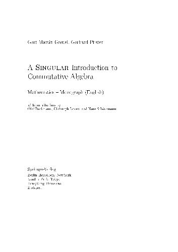 خرید و دانلود نسخه کامل کتاب SINGULAR Introduction to Commutative Algebra