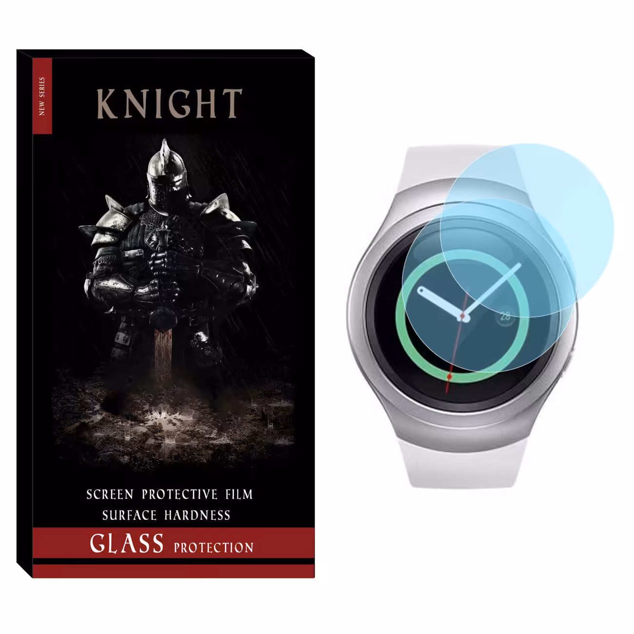 محافظ صفحه نمایش شیشه‌ای نایت مدل SH-KT مناسب برای ساعت هوشمند سامسونگ Galaxy Watch Gear S2 بسته دو عددی
