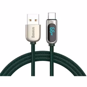 کابل یواس‌بی به تایپ‌سی بیسوس Baseus CASX020006 66W USB to Type-C Digital Display Fast Charging Data Cable   گارانتی 6 ماهه شرکتی