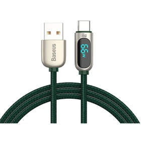 کابل یواسبی به تایپسی بیسوس Baseus CASX020006 66W USB to Type-C Digital Display Fast Charging Data Cable گارانتی 6 ماهه شرکتی
