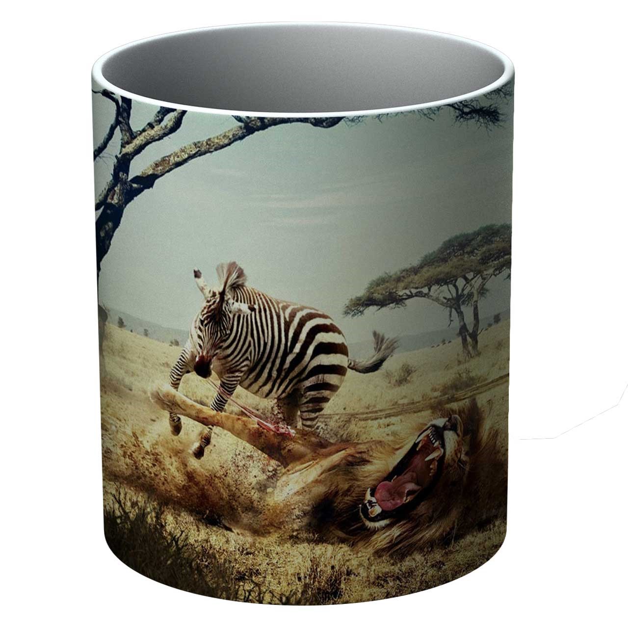 ماگ الینور طرح گورخر و شیر مدل ELM1904